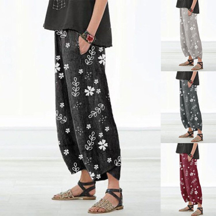 Floral Wide-Leg Pants