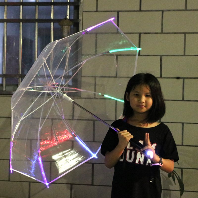 Glow-Shaft Clear Umbrella, 81 cm long · 58 cm rib