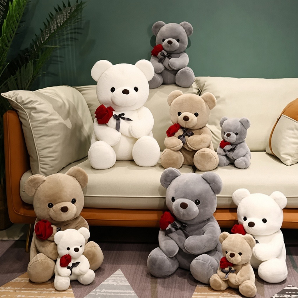Rose Teddy Bear Plush 23–45cm
