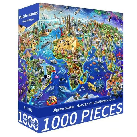 Storybook Scenes 1000-Piece Jigsaw — World Map