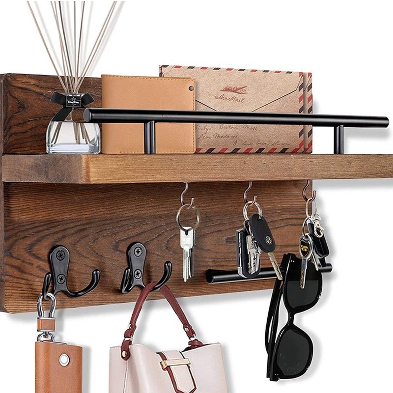 Wood-Grain Wall Shelf