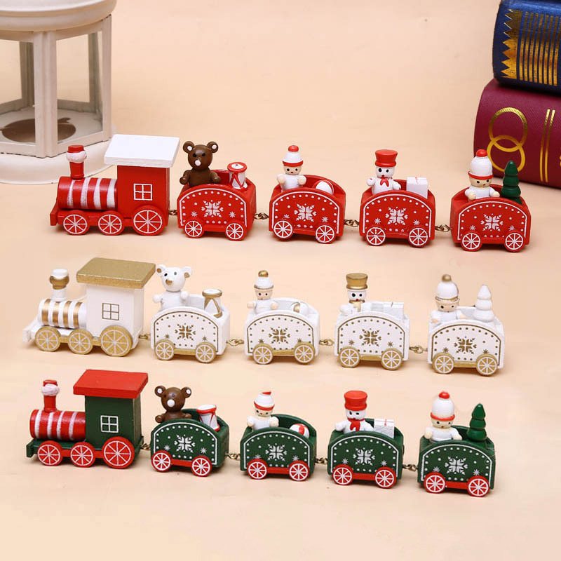 Wooden Train Ornament, 19 × 5 cm